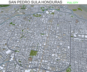 San Pedro Sula city Honduras 3d model 25km