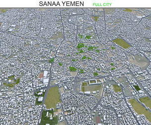 Sanaa city Yemen 3d model 30km