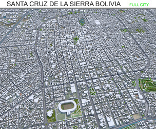 Santa Cruz de la Sierra Bolivia 3d model 50km