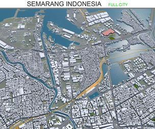 Semarang city Indonesia 3d model 30km
