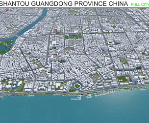 Shantou Guangdong Province China 3d model 90km