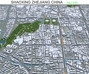 Shaoxing city Zhejiang China 3d model 70km