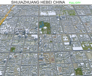 Shijiazhuang city Hebei China 3d model 70km