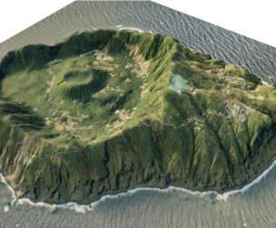 Aogashima island 3d terrain model