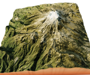 Pico de Orizaba Volcano 3d model terrain