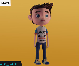 Boy Teenager01 Low-poly 3D model