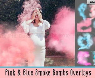 Pink and Blue Smoke Bombs Overlays