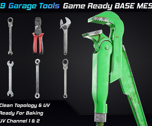 09 Garage Tools Base Mesh | Game Ready | Vol 01