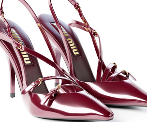 Miu Miu Patent Leather Slingbacks with Buckles