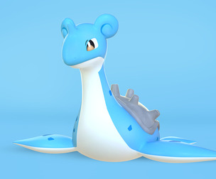 Pokemon Lapras Low-poly 3D Model