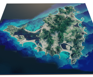 Saint Martin island full 3d model terrain