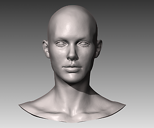 Realistic White Female Head