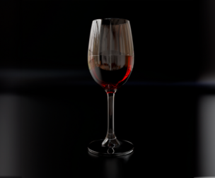 Glass cup with wine