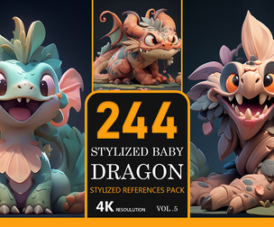 244 Stylized Baby Dragon Vol.05-4K