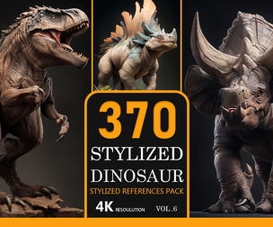 370 Stylized Dinosaur Vol.06-4K
