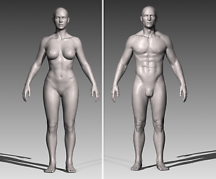 Realistic White Male and Female Bundle