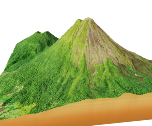 Arenal Volcano 3d model terrain