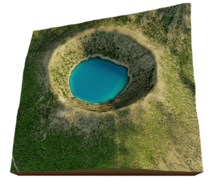 Onami-ike Crater Lake 3d model terrain