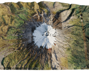 Cotopaxi Volcano 3d model terrain