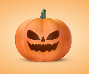Scary Pumpkin Low-poly 3D Model