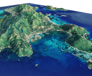 praslin island terrain 3d model