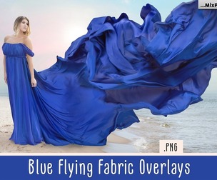 Blue Flying Fabric Overlays