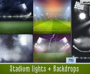 Stadium Lights Overlays + Backdrops