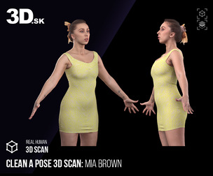 Cleaned a Pose Scan | Mia Brown Yellow Dress