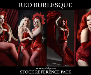 Red Burlesque -  Stock Model Pose Reference Pack