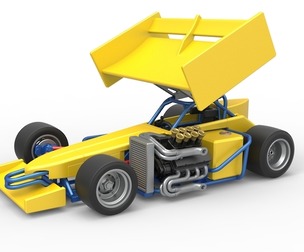 Supermodified front engine Winged race car V2 1:25