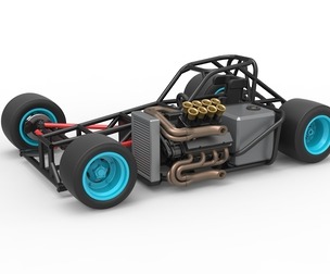 Supermodified front engine car Base V2 Scale 1:25