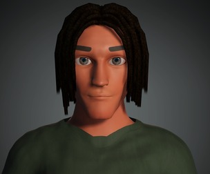 3D Army Cartoon Military African Boy Character