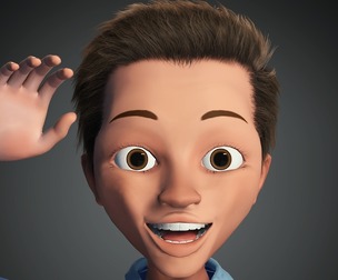 Happy Cartoon Kid Character 3D Model