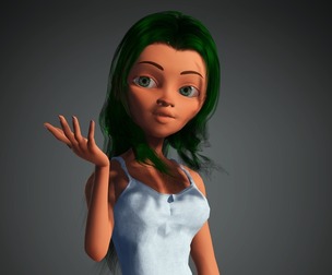 3D Dancing Cartoon Girl Character For Toons