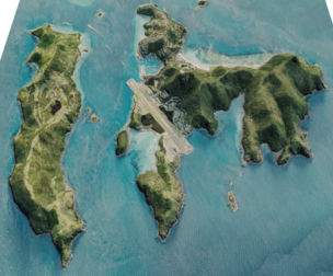 Hamilton and dent island full 3d model terrain