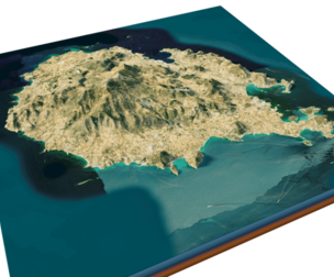 Paros island full 3d model terrain