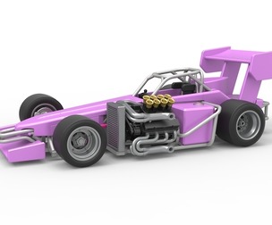 Supermodified front engine race car V2 Scale 1:25