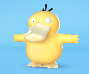 Pokemon Psyduck Low-poly 3D Model