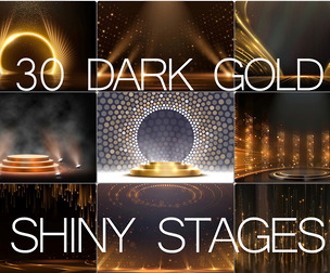 30 Dark Golden Shiny Stages Backdrops