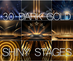 30 Dark Golden Shiny Stages Backdrops