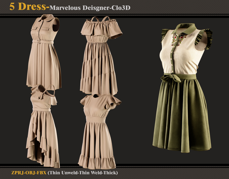 5 Dress /Marvelous Designer-Clo3D