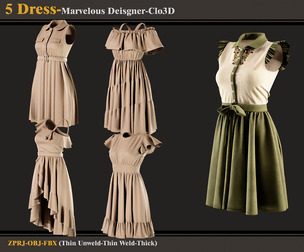 5 Dress /Marvelous Designer-Clo3D