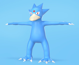 Pokemon Golduck Low-poly 3D Model