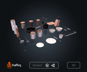 Kitchen Accessories V1 – Stylized Props – Game Ready