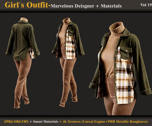 Girl's Outfit-Models+Materials