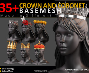 35 CROWN & HEADBAND & CORONET BASEMESH