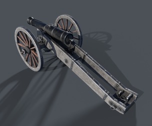 Medieval cannon Low-poly 3D model