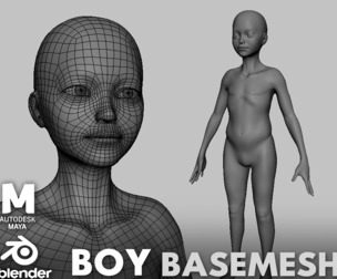 Little Boy Anatomy - Topology + UV Map