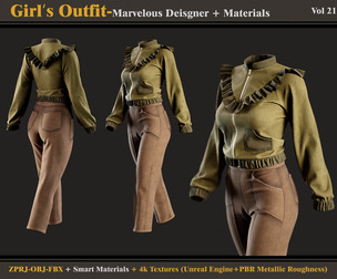 Girl's Outfit- MDClo3d + OBJ + FBX