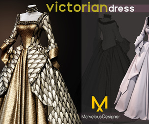 Victorian dress - Marvelous designer -VOL02